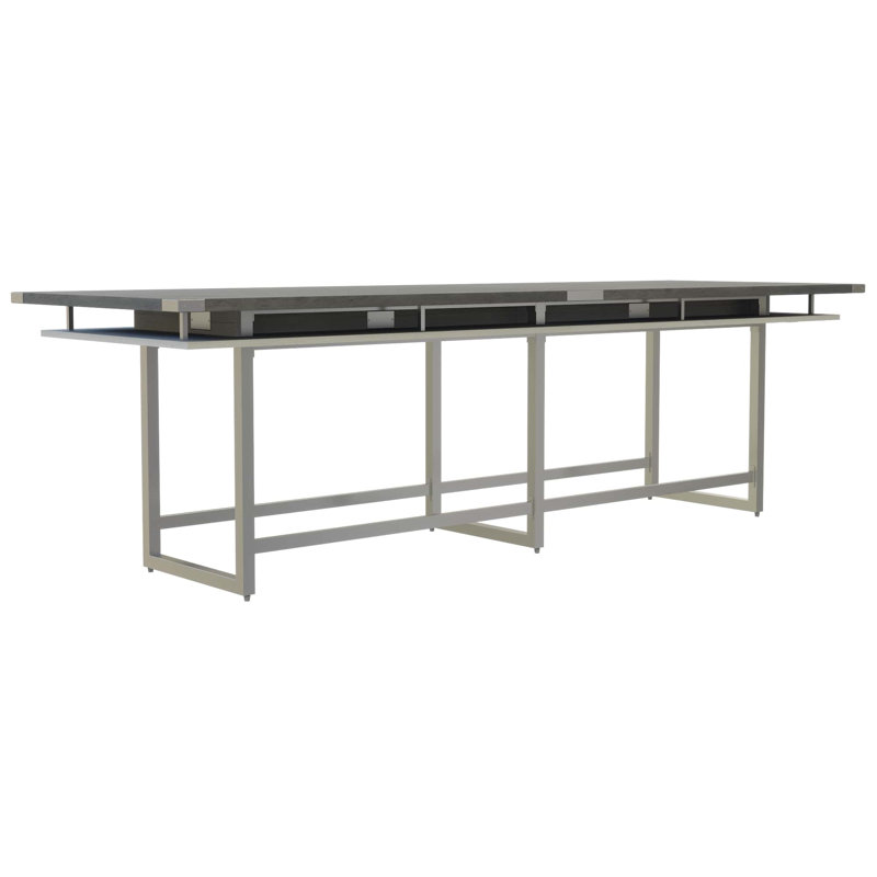 Mirella Standing Rectangular Conference Table, 42" H x 144" L x 47.25" D, Stone Grey, Grey