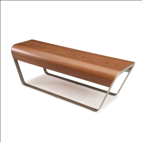 Upholstered Bench, Walnut