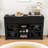 3 Drawers Sideboard Buffet Cabinet with Sliding Barn Door, Adjustable Shelves and Metal Mesh Doors-1760206411