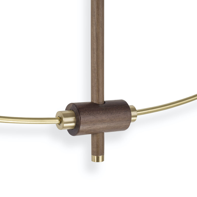 Bilbao Wall Clock, Brass/Walnut