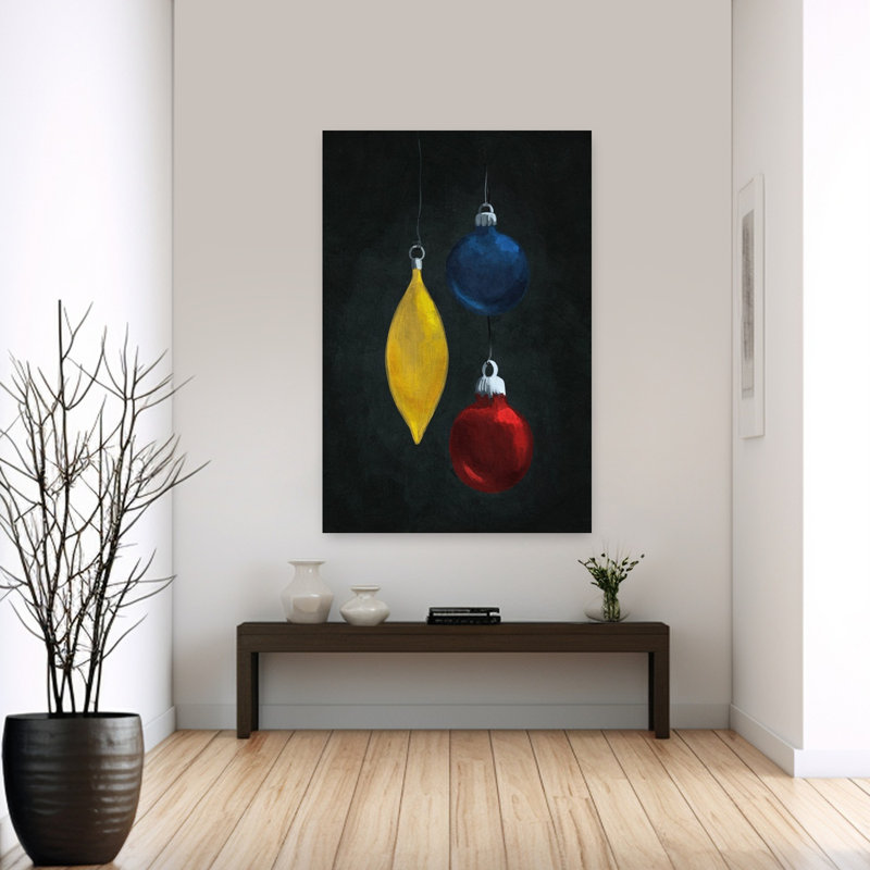 Ornements classiques d'hiver coloré abstrait, impression d'art mural, 60" H x 40" W