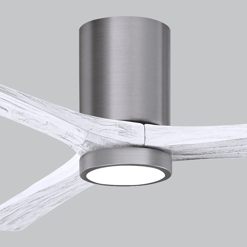 Irene LED Ceiling Fan, Matte White, Brushed Pewter, 60"