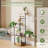 8-Tier Metal Plant Stand For Indoor Plants, Corner Shelf Organizer With Rustic Brown Finish For Living Room, Balcony, And Patio
