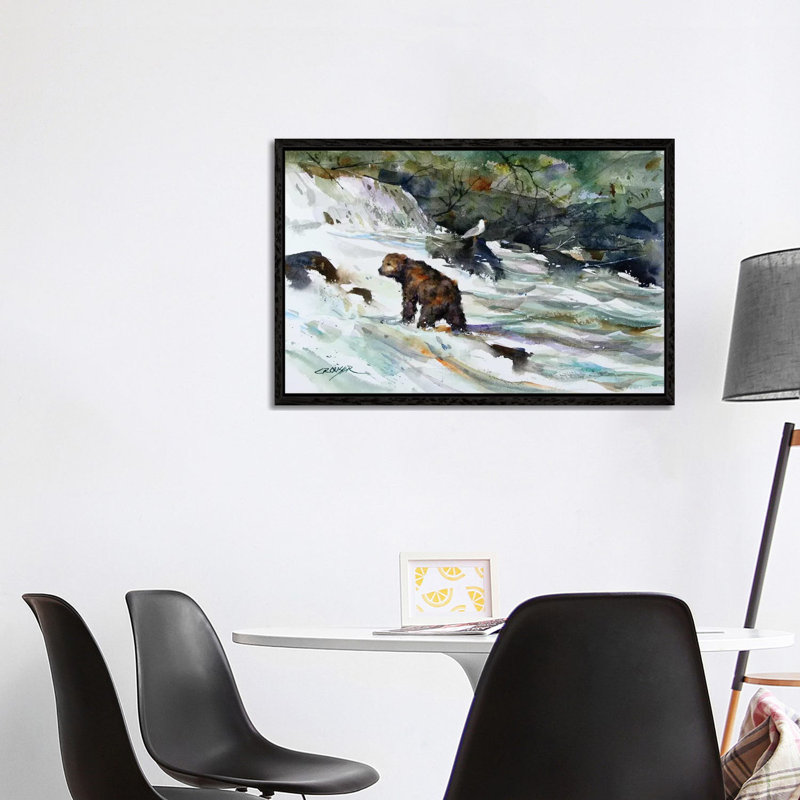 King of the Rapids 1 Piece Painting on Canvas, 101.6 cm H x 66.04 cm W, Black Framed