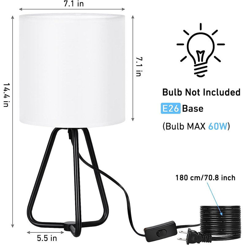 Lampe trépied en métal, Blanc