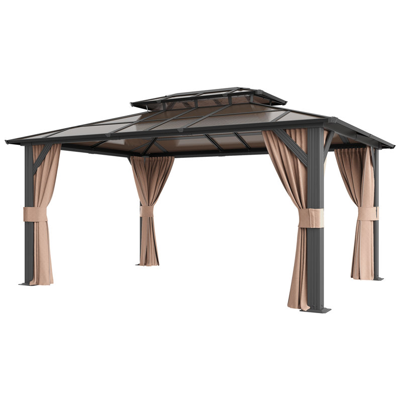 16 pi L 12 pi. Pavillon en D, 16' W x 12' D