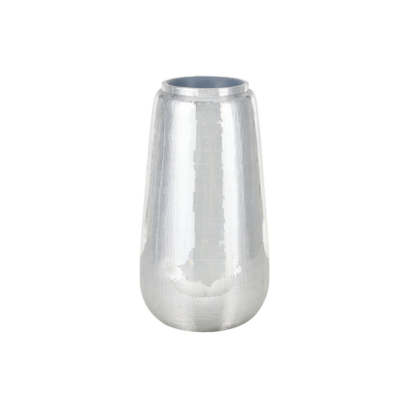 Vase de plancher en mosaïque de fibre de verre Cole et gris avec intérieur bleu