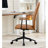 Antique Brown Pu Leather Office Chair With 360 Degree Swivel, Armrest, High , Soft Foam Seating, Up And Down Adjustable Gaslift, Black Powder Coated Frame, Five Star Base Wheels, Swivel Seat Depth-1762361703-1762361697