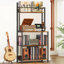 Record Player Stand With Charging Station, Turntable Stand Holds Up To 300 Albums
