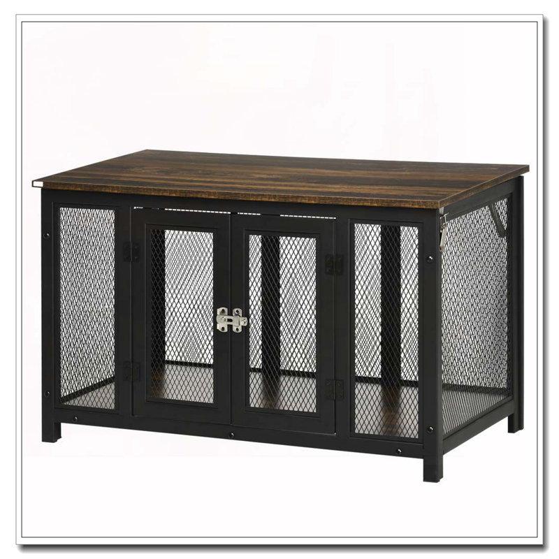 Caisse pour chien avec plateau ouvrable, table de bout pour cage de gros chien