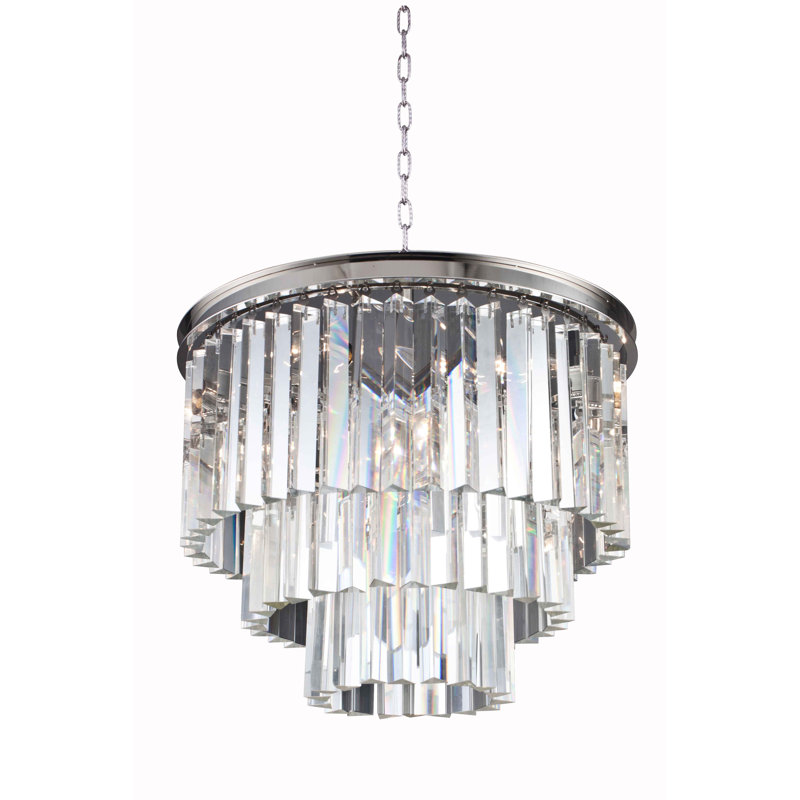 Yazmin 6 - Light Crystal Pendant, Polished Nickel, Crystal (Clear)