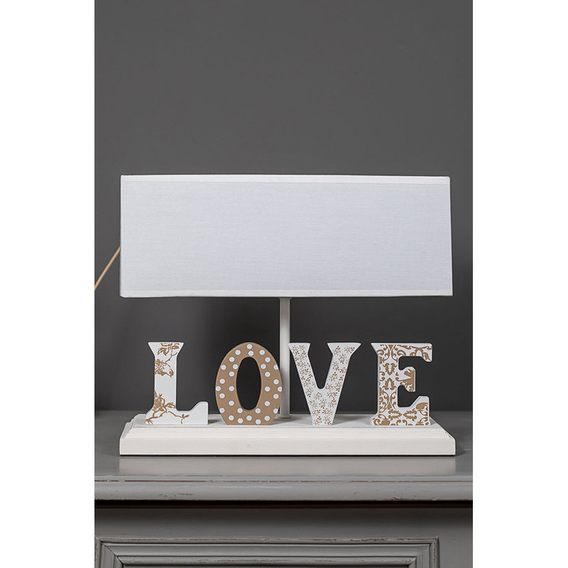 Lampe de table 11 po Spinella, Brun, Blanc