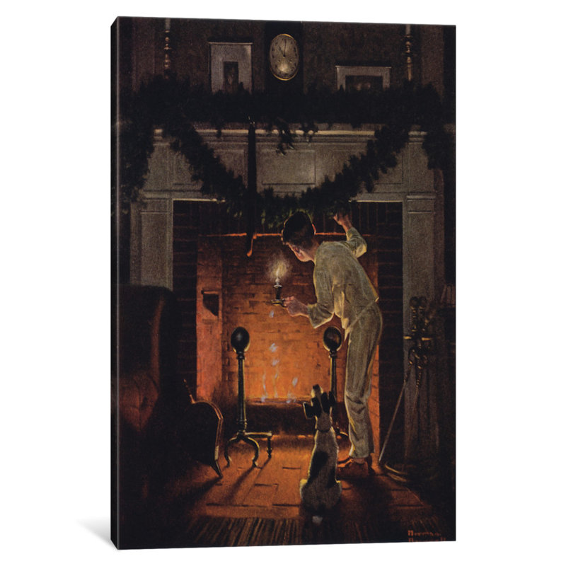 «Is He Coming? par Norman Rockwell, reproduction d'art sur toile tendue, H 18 po x l 12 po x P 1,5 po