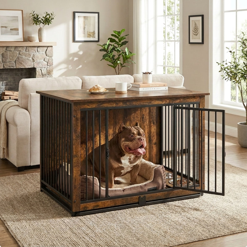Caisse pour animaux Lofland, Brun rustique, H 27,6 po x l 38,6 po x P 25,6 po