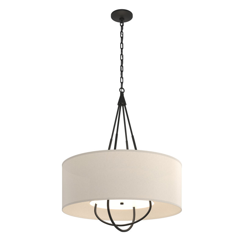 Loop 4 - Light Chandelier, Black, Natural Anna, Black