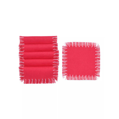 Hand Knotted Fringe Cocktail Napkin