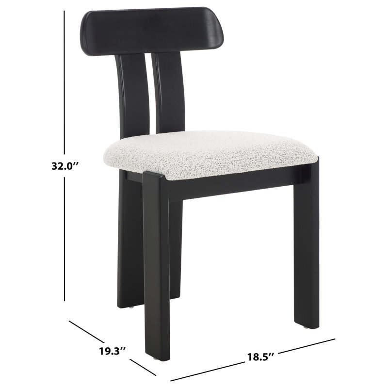 Cayde Boucle Seat Dining Chair, White/Black