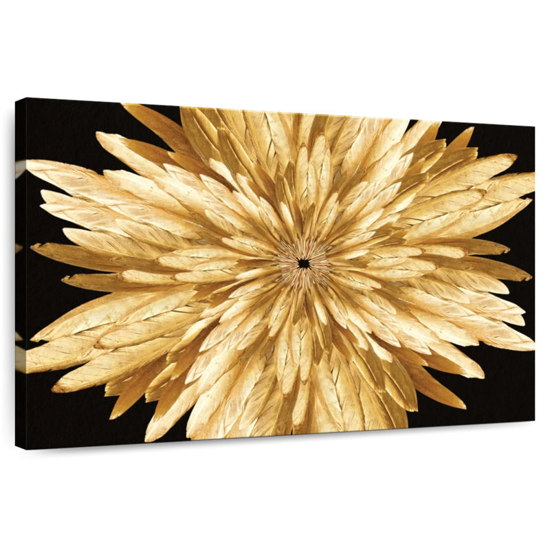 Kerner Gold Feathers Florette, 16" H x 24" W