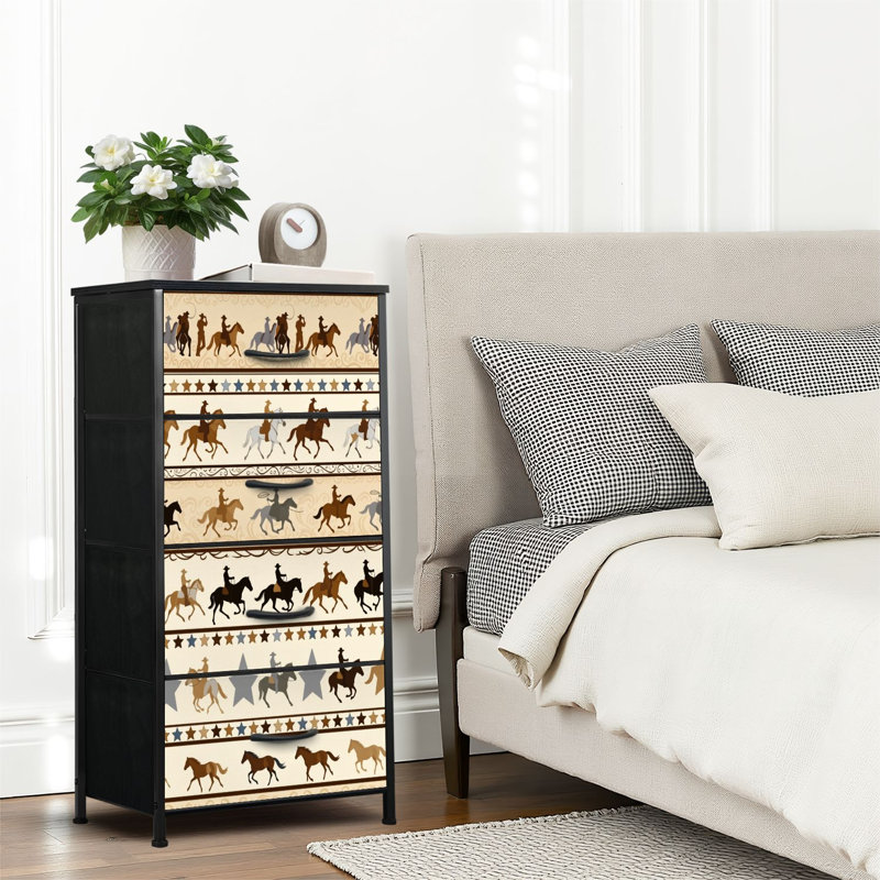 4 Drawer Dresser for Bedroom, Narrow Chest of Drawers, Wooden Top and Study Iron Frame 18"x37.5"-(WxH)