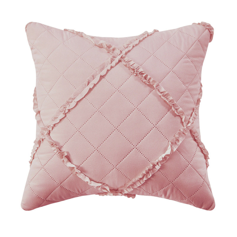 Ruthanne Indoor / Outdoor Square Throw Pillow Cover, Pink