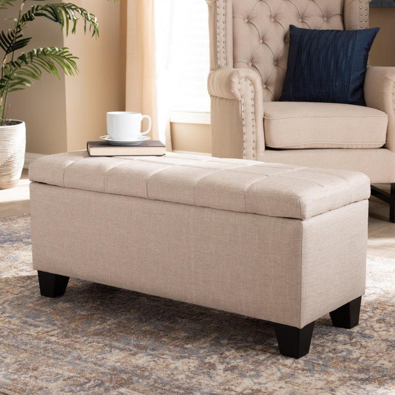 Joscelynn Upholstered Ottoman, Beige
