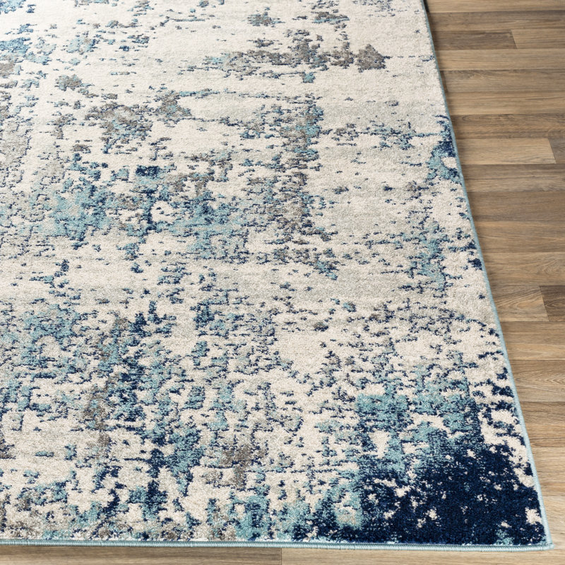 Burnstad Machine Woven Abstract Area Rug, Rectangle 5'3" x 7'3"