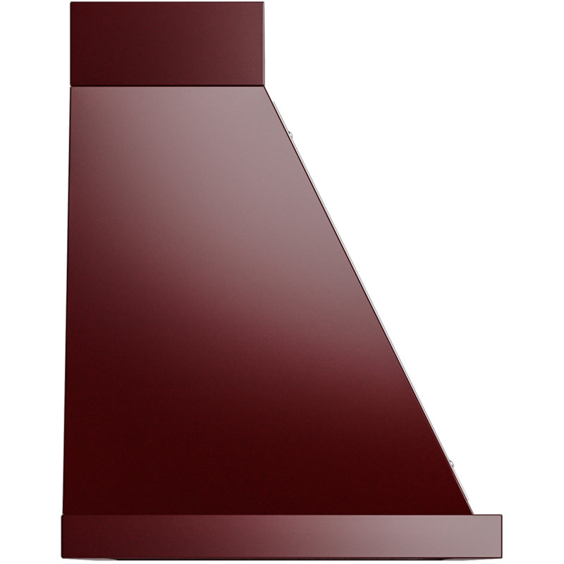 ILVE 36" Nostalgie II Noblesse 600 CFM Ducted Wall Mount Range Hood, Burgundy Red/Chrome