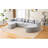 114.9" Boneless Modular With Unique Curved - End Design, Comfortable Seating, And Foam Core In Grey Sectional Construction
