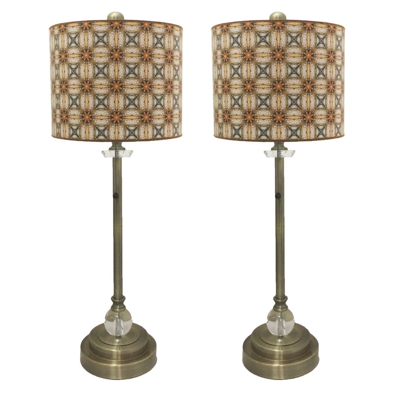 Frieder Crystal Buffet Lamp, Antique Brass