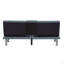 Canapé-lit convertible moderne en tissu gris avec ports USB et porte-gobelets rabattables