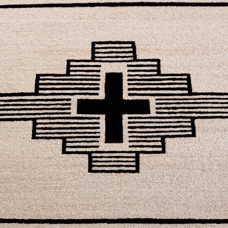 Standing Crosses Flatweave 80% Wool; 20% Cotton Geometric Shapes Rug, 8'-0" X 10'-0" Rectangle