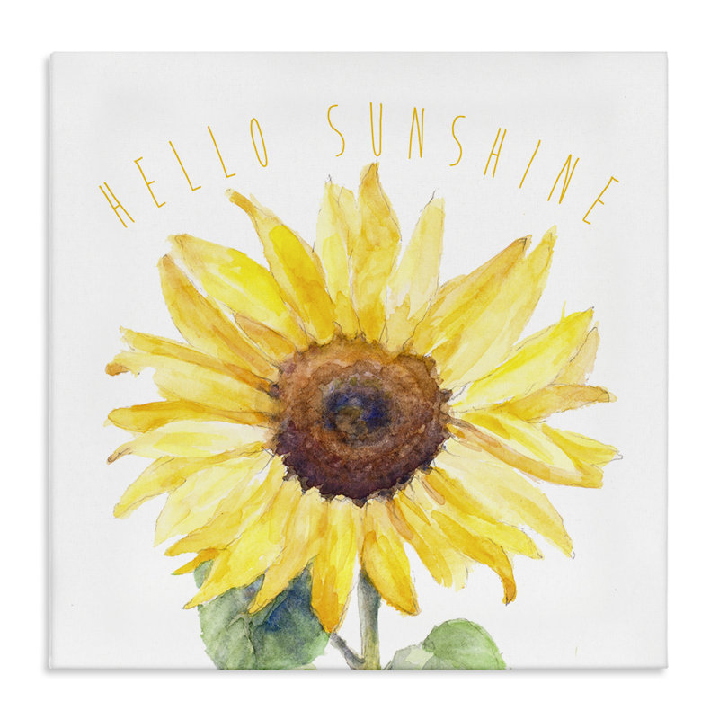 «Hello Sunshine Bloom», art mural sur toile par Lanie Loreth, H 17 po x l 17 po