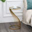  Table d'appoint moderne en métal sculptural avec plateau en acier inoxydable-1679059824