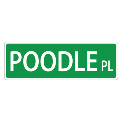 Plaque de rue suspendue caniche