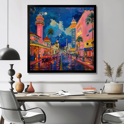 Rose, bleu, Vegas Nights Casinos II - salon d'art mural