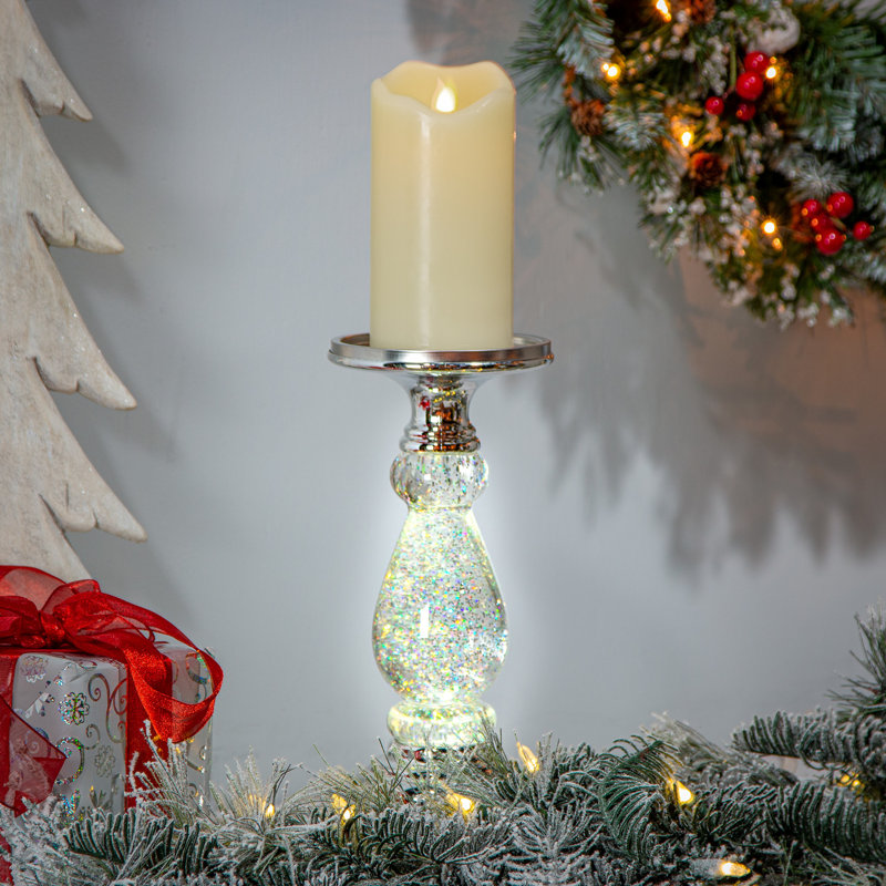 10.25 in. Spinning Water Globe Candle Holder
