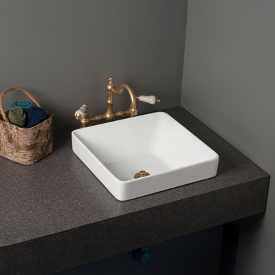 Lavabo semi-encastré Fireclay