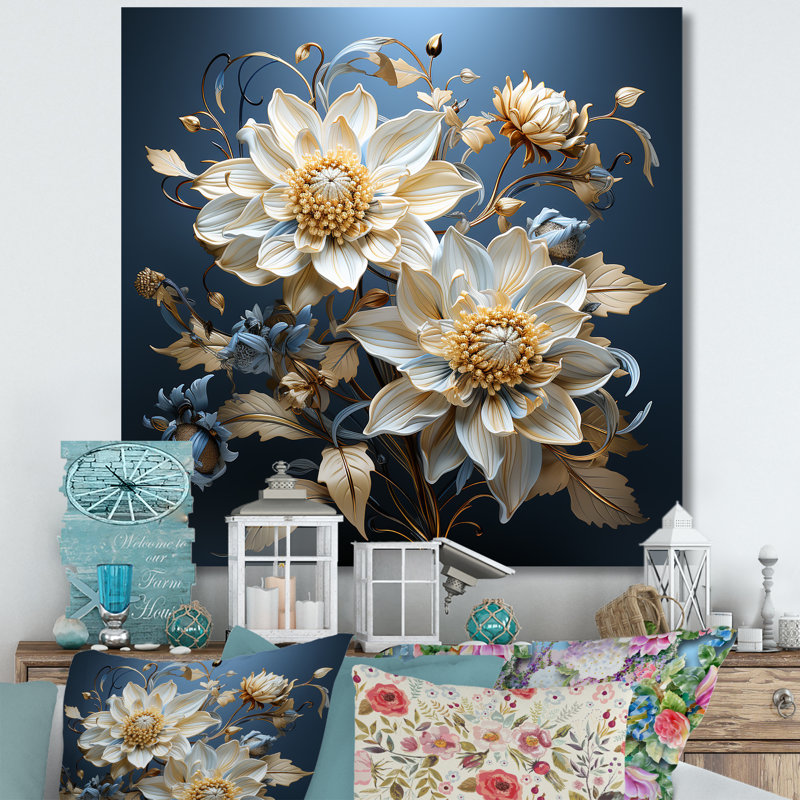 «Blue Cornflowers Tranquility» sur impression sur toile, Toile tendue, H 16 po x l 16 po x P 1 po