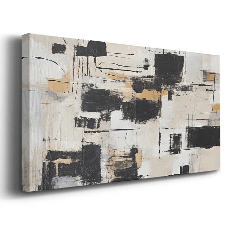 «Abstract Series» -CCCXCV- Toile tendue avec châssis tendue - Prêt à accrocher, H 17 po x l 33 po