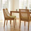 Chaise d'appoint Farmhouse Rustic - Chaise de salle à manger en bois massif durable avec siège rembourré en lin et accoudoirs décoratifs-1860377997