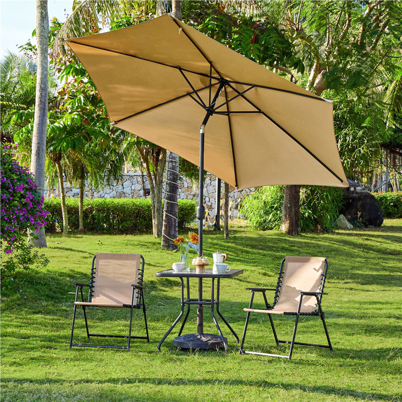 Chaises de salle à manger d'extérieur pliables avec dossier et accoudoirs Texteline, Beige