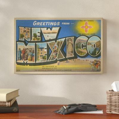 « greetings from new mexico »-impression sur toile tendue