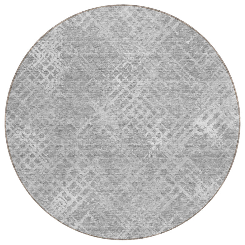 Tapis intérieur / extérieur en polyester tissé à la machine Malchow, Rond 8 pi