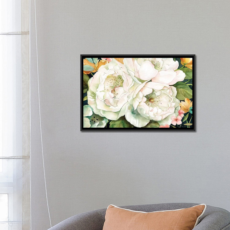 " Garden " by Carol Robinson, 18" H x 26" W x 1.5" D, Black Framed Canvas, No Mat