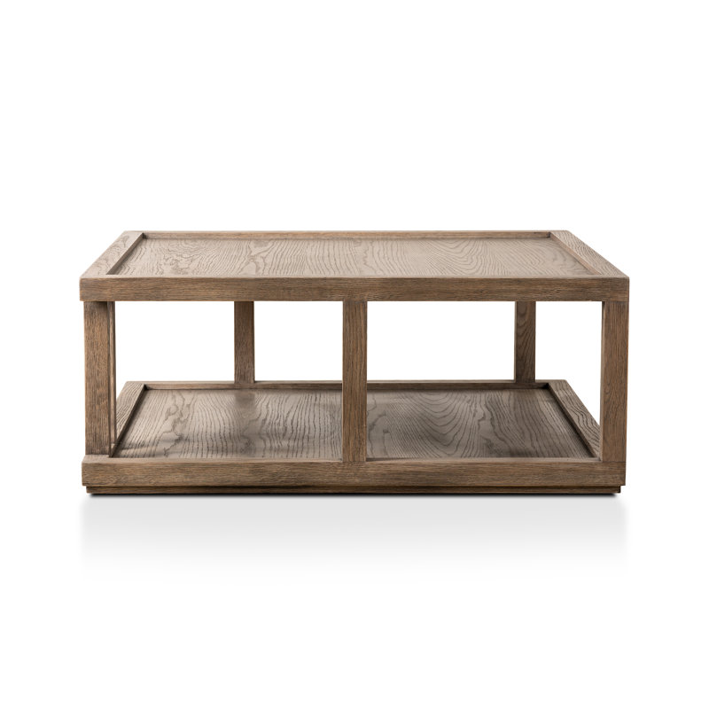 Charley Solid Wood Coffee Table, Warm Natural Oak Veneer