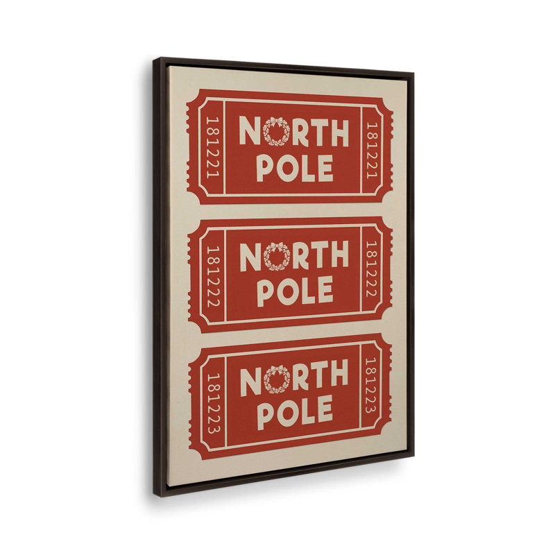 «Santa's Boarding Pass», reproduction d'art sur toile, H 48,75 po x l 32,75 po, Or poli