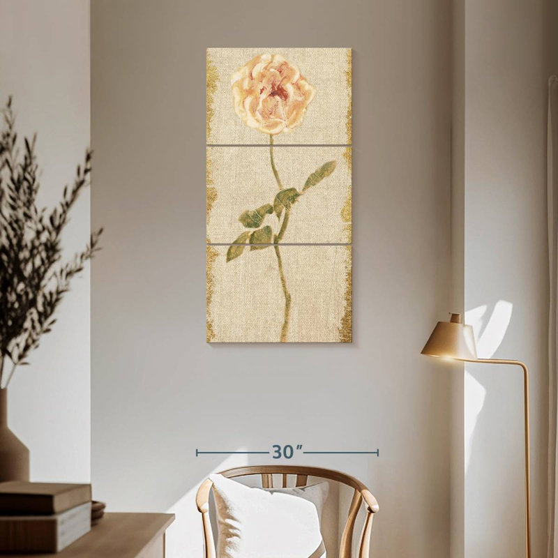Panneau de rose pâle sur rétro, H 62 po x l 30 po