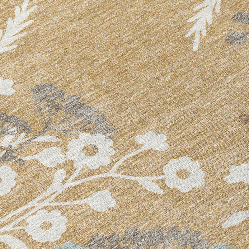 Machine Washable Indoor/Outdoor Bourkelands ACN2334 Floral Rug, Rectangle 5' x 7'6"