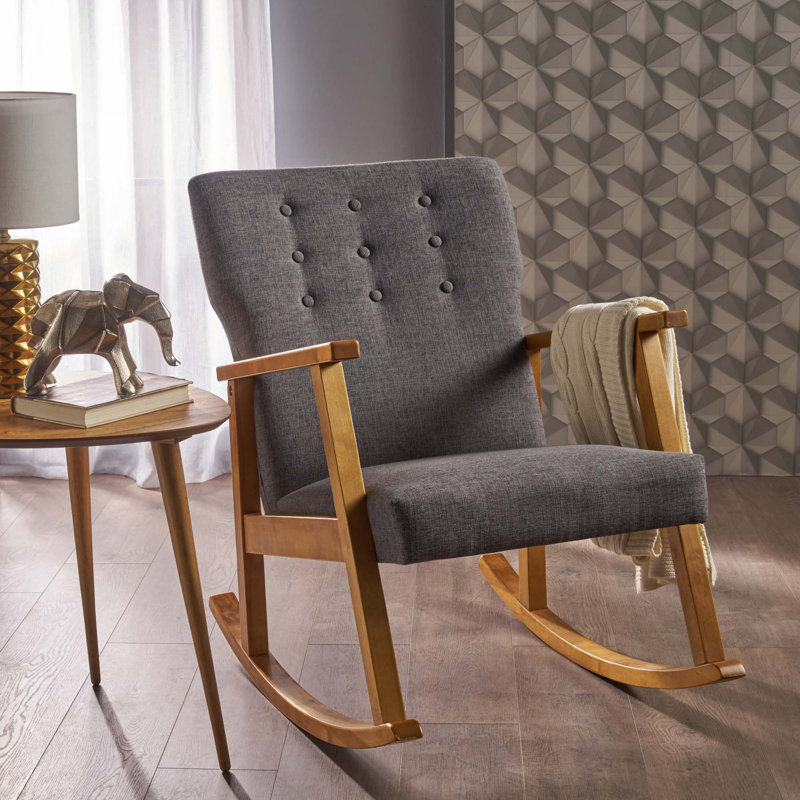 Chaise berçante rembourrée en tissu pour l'extérieur ou l'intérieur