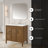 Juliette 36 in. Single Sink Freestanding Warm Walnut Bathroom Vanity with White Quartz Top, Brushed Nickel Hardware-125138214